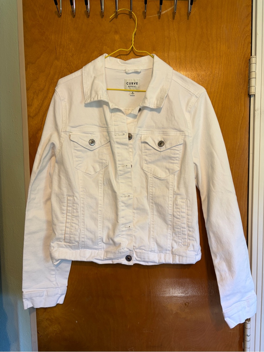 White Denim Jacket - Women's. Size medium.